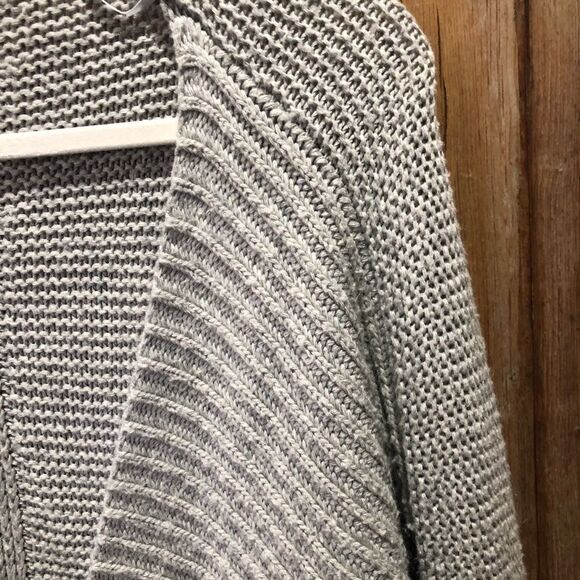 SAM EDELMAN CARDIGAN WOMENS XS LONG OVERSIZED OPEN FRONT FLAWED SLEEVE BEIGE TAN - Picture 5 of 11